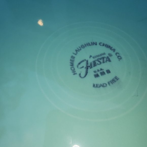 Fiesta Tab Handled Cake Plate, Seamist *** - Picture 3 of 5